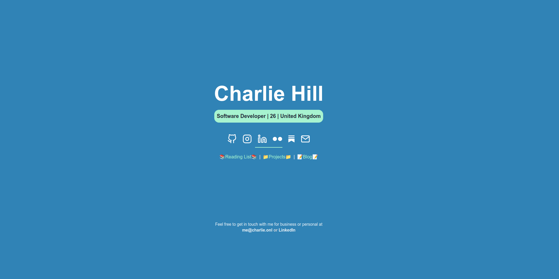 charlie.onl portfolio website homepage
